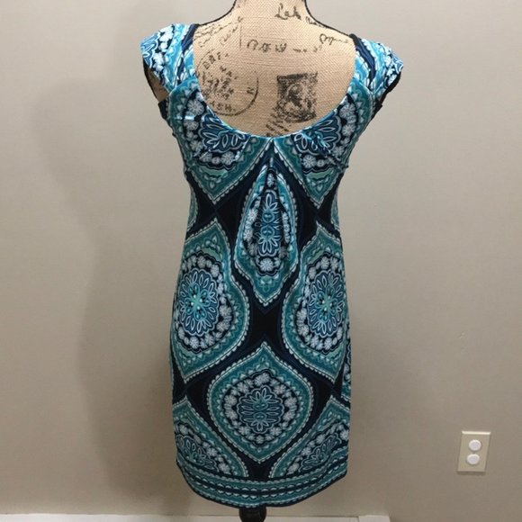 {London Times} Paisley Gathered Front Dress - Picture 4 of 6